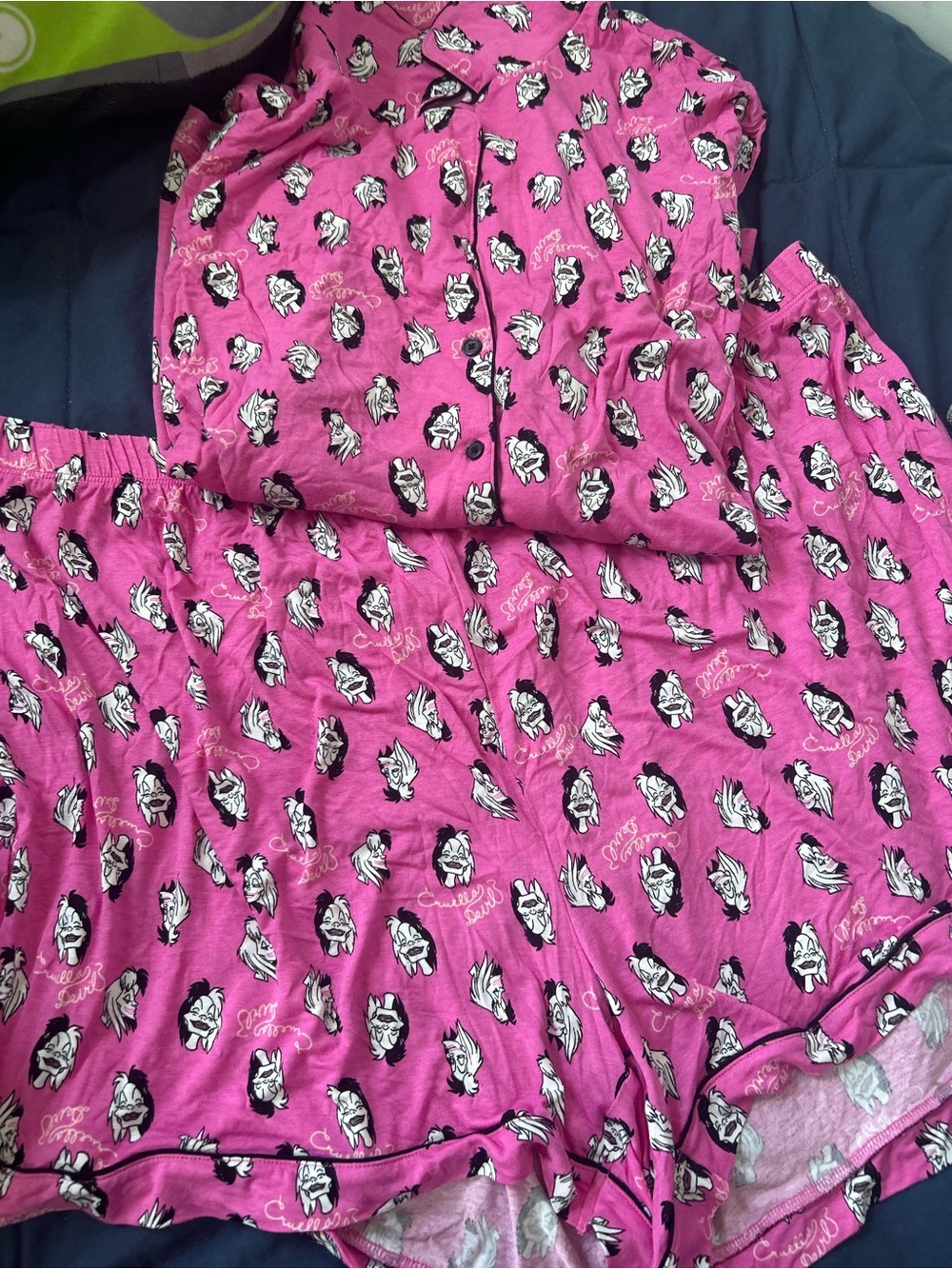 Joe Fresh Bright Pink Printed Two-Piece Pajama Set